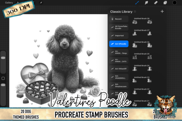 Creating Instant Charm with Valentine's Poodle Procreate Stamps