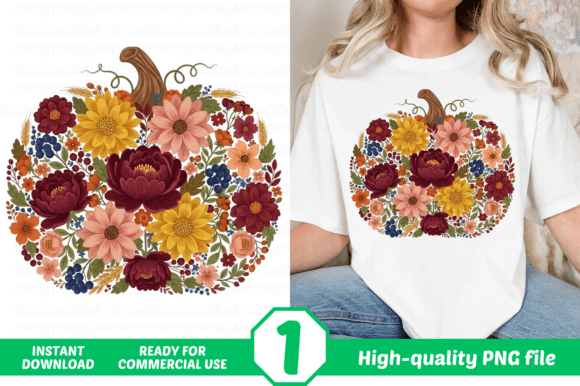 Embrace the Season with Floral Pumpkin Fall Sublimation Designs