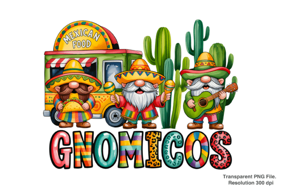 Fun Mexico Gnomigos Western PNG for DIY Crafts