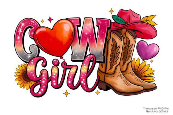 Integrating Cowgirl Valentine PNG and Cowgirl Boots PNG into Your Creative Workflow