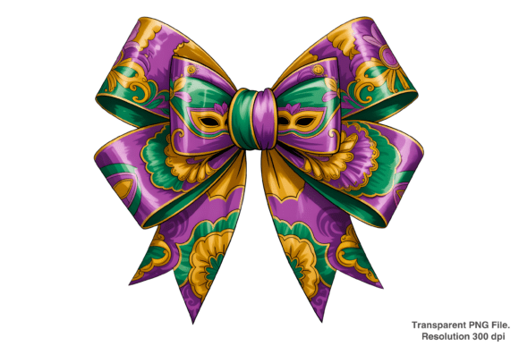 Mardi Gras Bow Louisiana Festival PNG for Creators